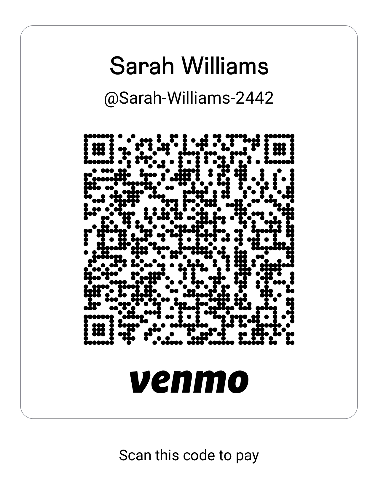 qr code for venmo payment
